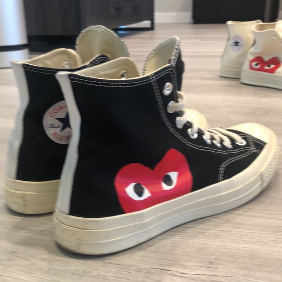 Comme des Garcons PLAY Converse Hi Size 9 used - Picture 4 of 7